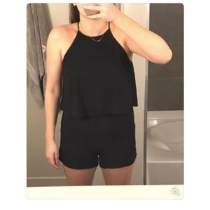 Black Halter Romper